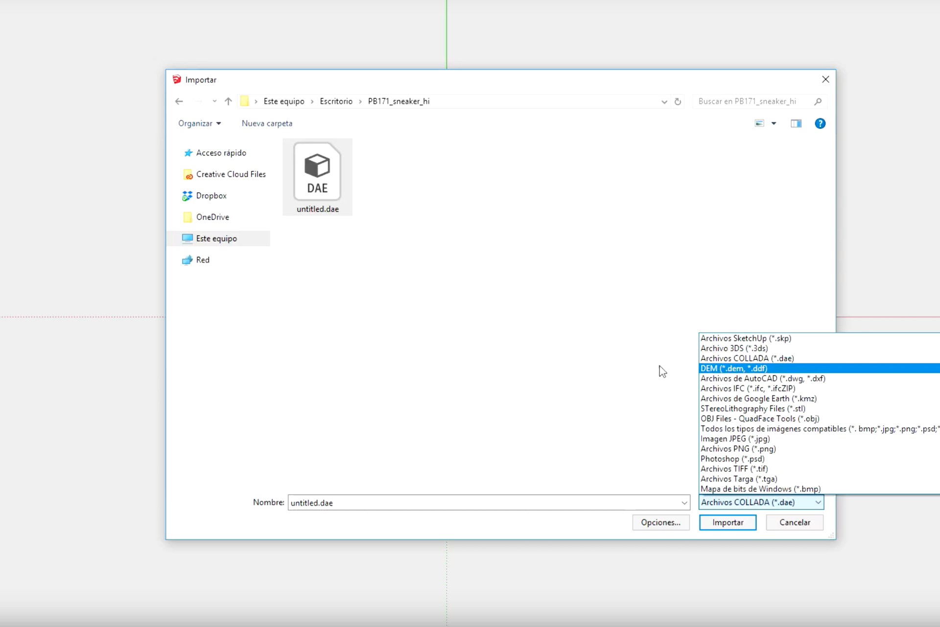 Importar archivos Obj con Texturas a Sketchup