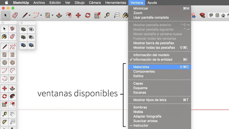 Ventanas flotantes en Sketchup Mac OSX